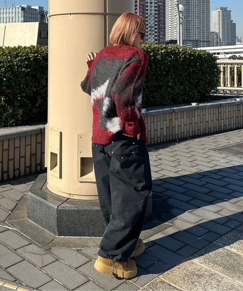 sedacle(セダクル)の「ジャガードシャギーニット(ニット/セーター・メンズ・ボルドー/オレンジ/ブラック・LARGE/MEDIUM/SMALL)」の19枚目の写真