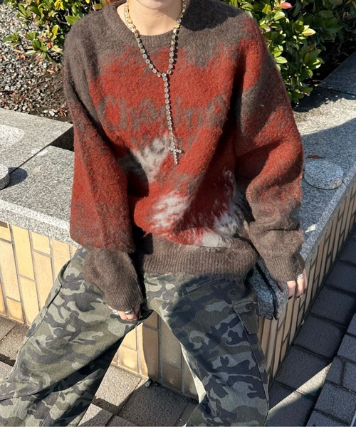 sedacle(セダクル)の「ジャガードシャギーニット(ニット/セーター・メンズ・ボルドー/オレンジ/ブラック・LARGE/MEDIUM/SMALL)」の20枚目の写真
