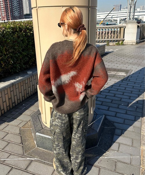 sedacle(セダクル)の「ジャガードシャギーニット(ニット/セーター・メンズ・ボルドー/オレンジ/ブラック・LARGE/MEDIUM/SMALL)」の21枚目の写真