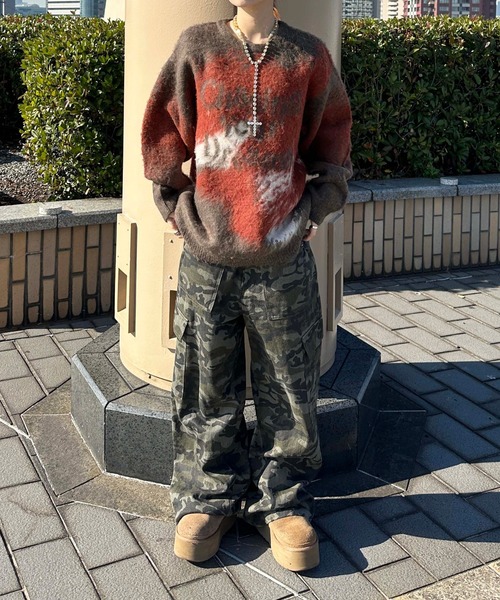 sedacle(セダクル)の「ジャガードシャギーニット(ニット/セーター・メンズ・ボルドー/オレンジ/ブラック・LARGE/MEDIUM/SMALL)」の22枚目の写真