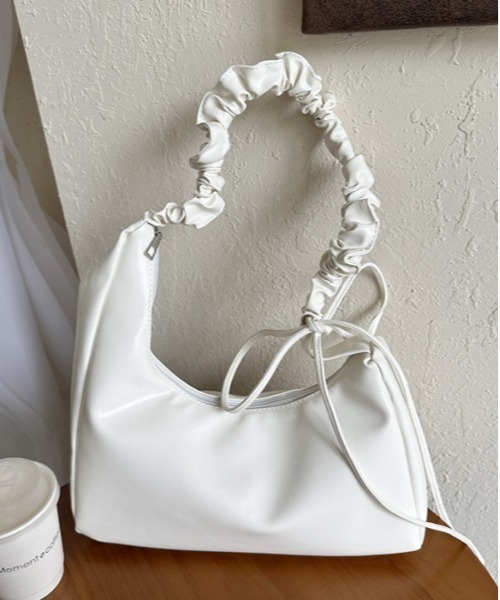 ホワイト シアリング風ショルダーバッグ GRADIENT MEDIUM ZIP SHLDR｜ショルダーバッグ/斜め掛け｜バッグ