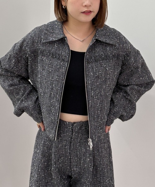 archives(アルシーヴ)の「【25ss/セットアップ対応】ラメネップツイードブルゾン(ブルゾン・レディース・アイボリー/ブラック・MEDIUM)」の17枚目の写真