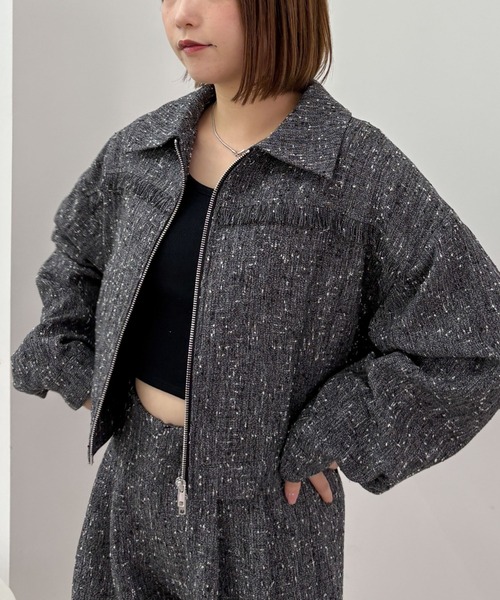 archives(アルシーヴ)の「【25ss/セットアップ対応】ラメネップツイードブルゾン(ブルゾン・レディース・アイボリー/ブラック・MEDIUM)」の18枚目の写真