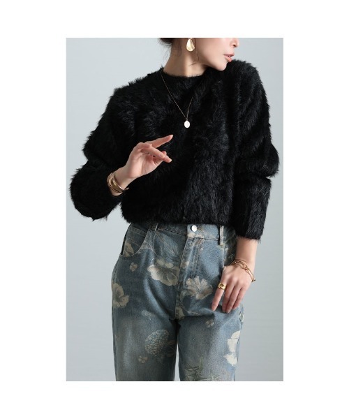 Sawa a la mode(サワアラモード)の「ファーニットセーター(ニット/セーター・レディース・ブラウン/ベージュ/ブラック・FREE)」の21枚目の写真