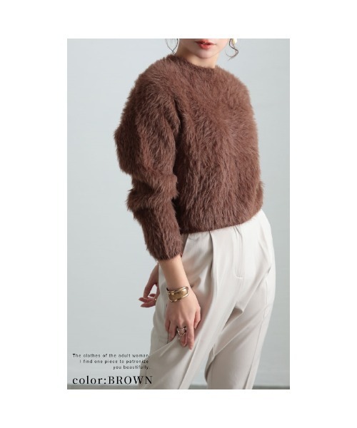 Sawa a la mode(サワアラモード)の「ファーニットセーター(ニット/セーター・レディース・ブラウン/ベージュ/ブラック・FREE)」の13枚目の写真