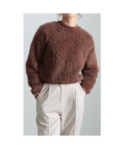 Sawa a la mode(サワアラモード)の「ファーニットセーター(ニット/セーター・レディース・ブラウン/ベージュ/ブラック・FREE)」の10枚目の写真