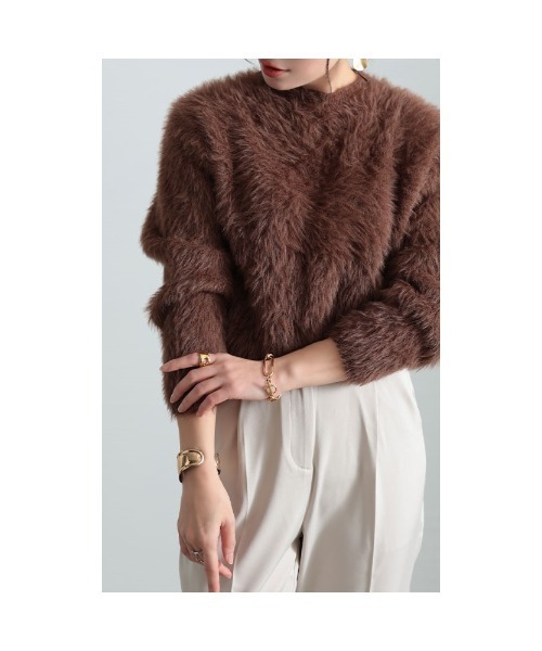 Sawa a la mode(サワアラモード)の「ファーニットセーター(ニット/セーター・レディース・ブラウン/ベージュ/ブラック・FREE)」の8枚目の写真