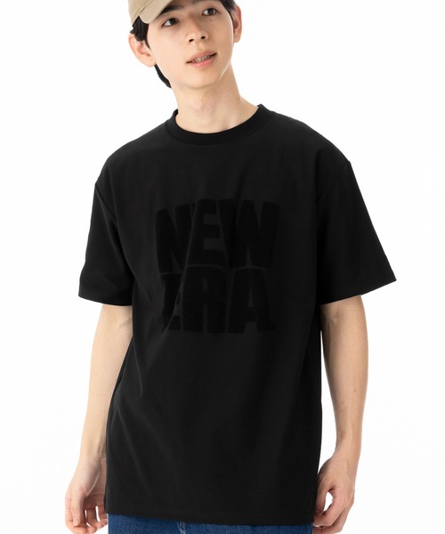 NEW ERA(ニューエラ)の「ニューエラ 半袖Tシャツ コットン ジャカードパイルスクエアロゴ(Tシャツ/カットソー・メンズ・ホワイト/ブラック・M/L/XL/XXL/S)」の2枚目の写真
