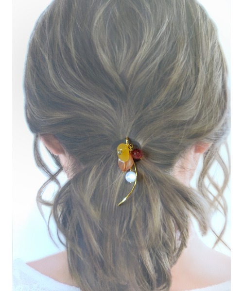 tone(トーン)の「【MUURABBTI】ゴールドジャラジャラポニーフック(MA)(その他ヘアアクセサリー・レディース・オレンジ・FREE)」の2枚目の写真