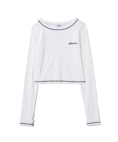 atmos pink(アトモスピンク)の「atmos pink Rib Long Sleeve T-shirt / アトモス ピンク リブ ロング スリーブ ティーシャツ(Tシャツ/カットソー・レディース・サックスブルー/ブラック/ホワイト・FREE)」の7枚目の写真