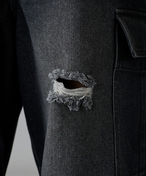 kutir(クティール)の「VINTAGE LIKE BUGGY CARGO DENIM/ヴィンテージライクバギーカーゴデニム(デニムパンツ・メンズ・グレー/ブラック・LARGE/MEDIUM/SMALL)」の16枚目の写真