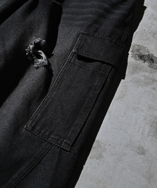 kutir(クティール)の「VINTAGE LIKE BUGGY CARGO DENIM/ヴィンテージライクバギーカーゴデニム(デニムパンツ・メンズ・グレー/ブラック・LARGE/MEDIUM/SMALL)」の11枚目の写真