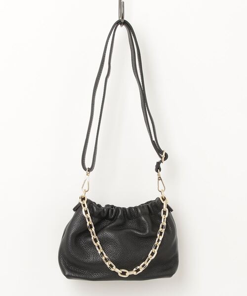 AULENTTI（オウレンティ）の「[AULENTTI/オーレンティ] DOLLARO 2WAY チェーンショルダー レザーミニバッグ（ショルダーバッグ・レディース・ブラック/オフホワイト・F）」の9枚目の写真