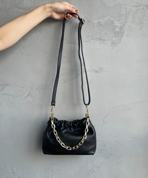 AULENTTI/オーレンティ] DOLLARO 2WAY チェーンショルダー レザーミニ  