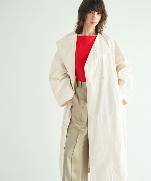 N.O.R.C（ノーク）の「【NYLON WEATHER】ロングコート（その他アウター・レディース・ネイビー/アイボリー・S/M）」の6枚目の写真