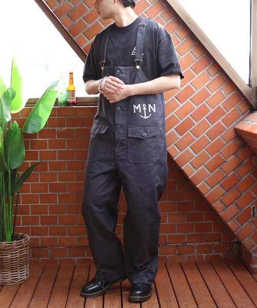 セール】フランスタイプ NAVY オーバーオール（サロペット