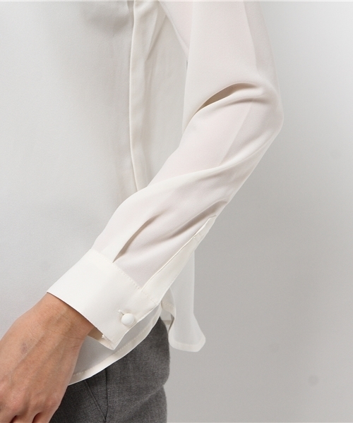 laboratory work（ラボラトリーワーク）の「衿レース付きブラウス（シャツ/ブラウス・レディース・オフホワイト/ブラック・MEDIUM）」の7枚目の写真