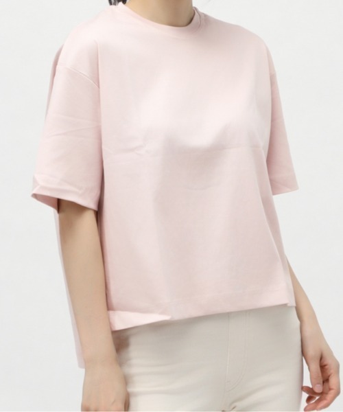 TIGORA(ティゴラ)の「ティゴラ TIGORA UVカットシルキーコットンオーバーサイズTシャツ(Tシャツ/カットソー・レディース・ライトベージュ/ブラック/グレー/ライトグリーン/ピンク/ホワイト/ベージュ/ネイビー・S/M/L/XL)」の8枚目の写真