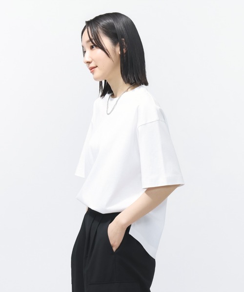 TIGORA(ティゴラ)の「ティゴラ TIGORA UVカットシルキーコットンオーバーサイズTシャツ(Tシャツ/カットソー・レディース・ライトベージュ/ブラック/グレー/ライトグリーン/ピンク/ホワイト/ベージュ/ネイビー・S/M/L/XL)」の17枚目の写真