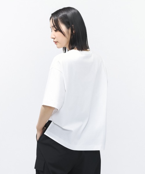 TIGORA(ティゴラ)の「ティゴラ TIGORA UVカットシルキーコットンオーバーサイズTシャツ(Tシャツ/カットソー・レディース・ライトベージュ/ブラック/グレー/ライトグリーン/ピンク/ホワイト/ベージュ/ネイビー・S/M/L/XL)」の18枚目の写真