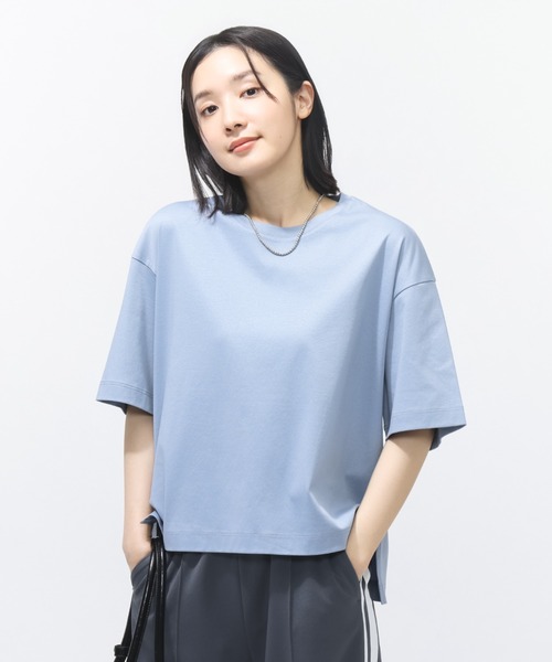 TIGORA(ティゴラ)の「ティゴラ TIGORA UVカットシルキーコットンオーバーサイズTシャツ(Tシャツ/カットソー・レディース・ライトベージュ/ブラック/グレー/ライトグリーン/ピンク/ホワイト/ベージュ/ネイビー・S/M/L/XL)」の20枚目の写真