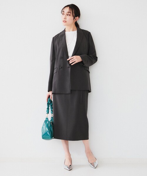 UNTITLED（アンタイトル）の「【接触冷感/UV/セットアップ可能】ライトウェイト ナロースカート（スカート・レディース・ベージュ/ブラック/チャコールグレー・00/01/02/03/04/42/44/46/48/50）」の6枚目の写真