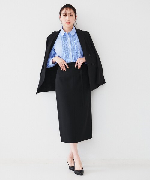 UNTITLED（アンタイトル）の「【接触冷感/UV/セットアップ可能】ライトウェイト ナロースカート（スカート・レディース・ベージュ/ブラック/チャコールグレー・00/01/02/03/04/42/44/46/48/50）」の11枚目の写真