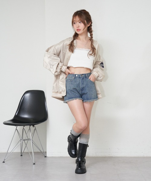Ray Cassin レイカズン　デニムセットアップ　デニムスカート　上下セット RAY CASSIN（レイカズン）の「S/M展開 ロールアップカーブデニム