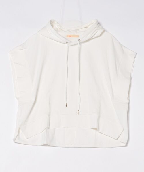 Q（キュー）の「スムースドライカットパーカー（パーカー・レディース・アイボリー/オリーブ/ブラック・MEDIUM）」の5枚目の写真