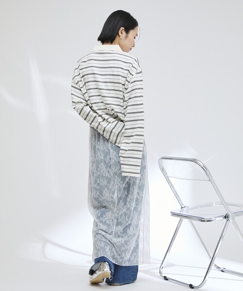 Firsthand(ファーストハンド)の「MA Firsthand/マ ファーストハンド POLO BORDER CROP PO / ポロボーダークロッププルオーバー(ポロシャツ・レディース・ネイビー/ホワイト/サックスブルー・フリ-)」の17枚目の写真