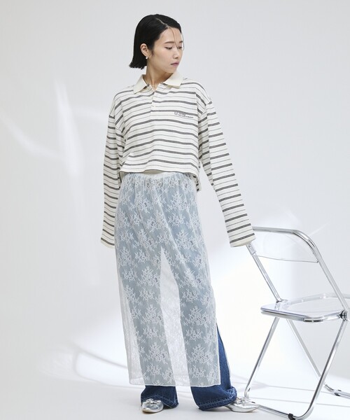 Firsthand(ファーストハンド)の「MA Firsthand/マ ファーストハンド POLO BORDER CROP PO / ポロボーダークロッププルオーバー(ポロシャツ・レディース・ネイビー/ホワイト/サックスブルー・フリ-)」の20枚目の写真