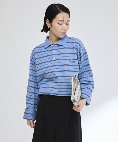 Firsthand(ファーストハンド)の「MA Firsthand/マ ファーストハンド POLO BORDER CROP PO / ポロボーダークロッププルオーバー(ポロシャツ・レディース・ネイビー/ホワイト/サックスブルー・フリ-)」の22枚目の写真