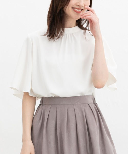 即購入可能です☆ フレア袖トップス　フィンスリーブ　ブラウス　バニラ フレアスリーブブラウス（シャツ/ブラウス）｜Honeys（ハニーズ）の