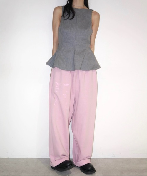 musubore(ムスボレ)の「buggy print sweat PT / プリントスエットパンツ(スウェットパンツ・レディース・ピンク/グレー・1/0)」の19枚目の写真