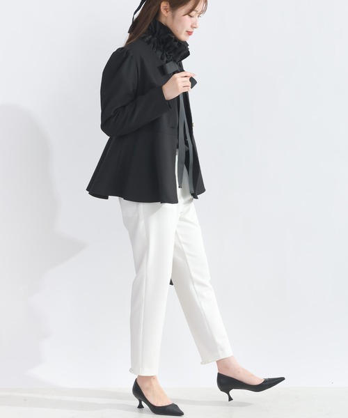 PICCIN PERLA（ピッチンペルラ）の「パールボタンペプラムジャケット（ノーカラージャケット・レディース・ブラック・M）」の8枚目の写真