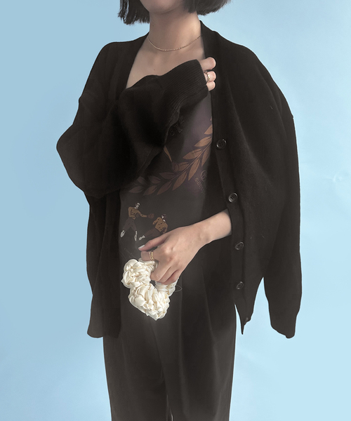 セール】コットンウールVネックカーディガン（カーディガン/ボレロ