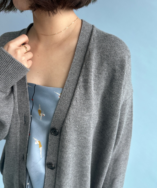 セール】コットンウールVネックカーディガン（カーディガン/ボレロ