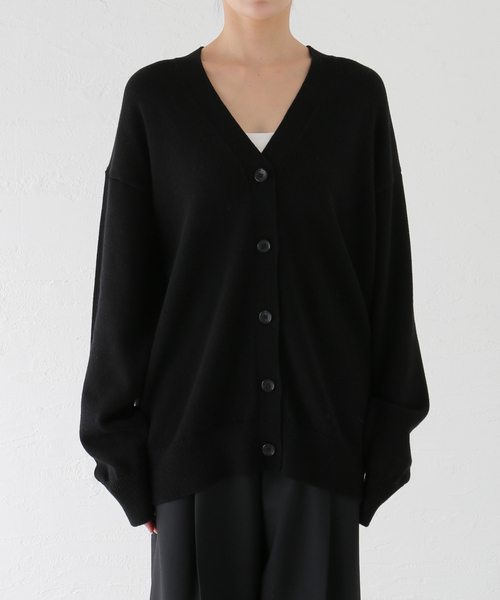 EDIT.FOR LULU コットンウール Vネックカーディガン セール】コットンウールVネックカーディガン（カーディガン/ボレロ