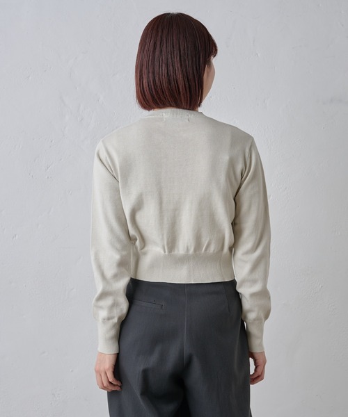 paradigm（パラダイム）の「コットンニットショートカーデ（カーディガン/ボレロ・レディース・アイボリー/ブラック/グレー・SMALL/MEDIUM）」の6枚目の写真