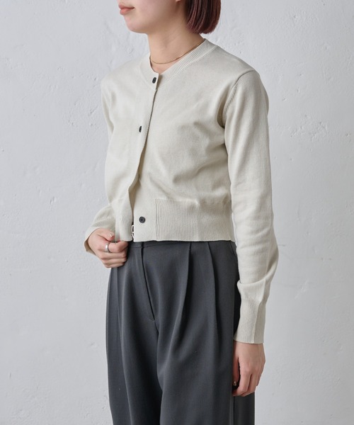 paradigm（パラダイム）の「コットンニットショートカーデ（カーディガン/ボレロ・レディース・アイボリー/ブラック/グレー・SMALL/MEDIUM）」の7枚目の写真