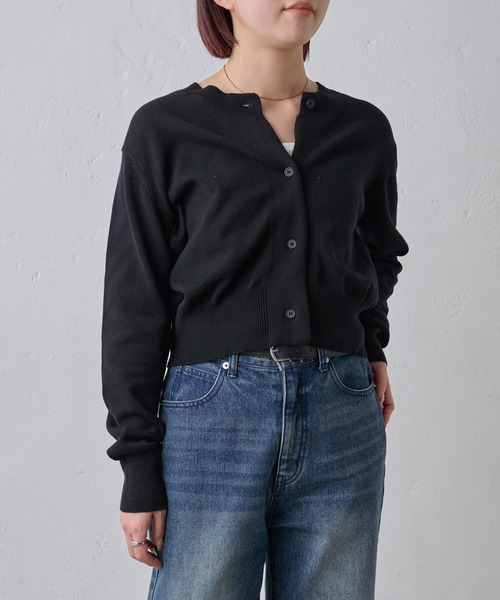 paradigm（パラダイム）の「コットンニットショートカーデ（カーディガン/ボレロ・レディース・アイボリー/ブラック/グレー・SMALL/MEDIUM）」の8枚目の写真