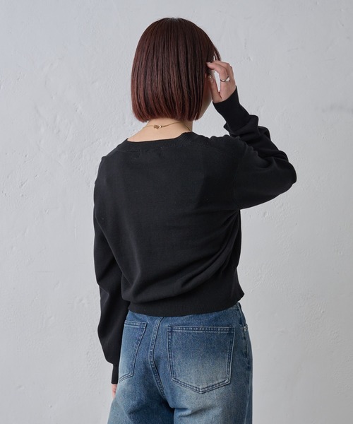 paradigm（パラダイム）の「コットンニットショートカーデ（カーディガン/ボレロ・レディース・アイボリー/ブラック/グレー・SMALL/MEDIUM）」の10枚目の写真