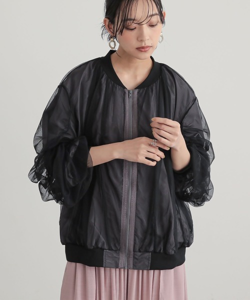 チュールレイヤードブルゾン』（ブルゾン）｜n'OrLABEL（ノアール