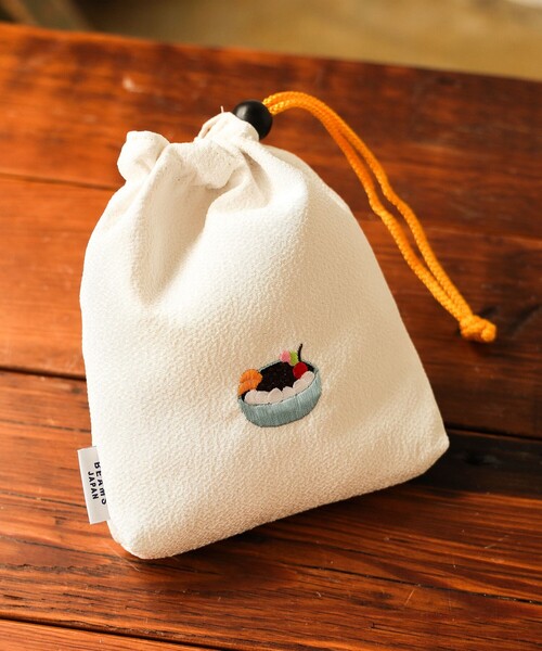 和菓子刺繍 巾着（ポーチ）｜BEAMS JAPAN（ビームス ジャパン