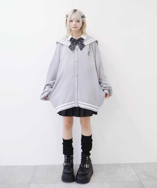 Whinny(ホワイニー)の「Whinny/天才秀才クールな学生カーディガン(カーディガン/ボレロ・レディース・ブラック/ホワイト/グレー/ピンク/サックスブルー・FREE)」の7枚目の写真