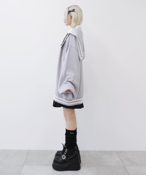 Whinny(ホワイニー)の「Whinny/天才秀才クールな学生カーディガン(カーディガン/ボレロ・レディース・ブラック/ホワイト/グレー/ピンク/サックスブルー・FREE)」の8枚目の写真