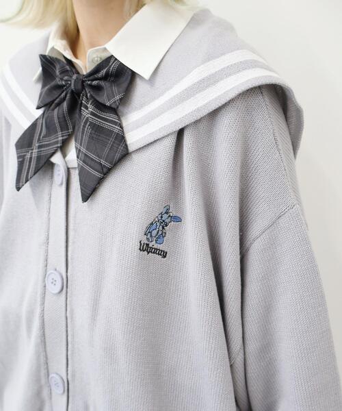 Whinny(ホワイニー)の「Whinny/天才秀才クールな学生カーディガン(カーディガン/ボレロ・レディース・ブラック/ホワイト/グレー/ピンク/サックスブルー・FREE)」の10枚目の写真