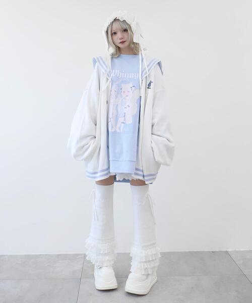 Whinny(ホワイニー)の「Whinny/天才秀才クールな学生カーディガン(カーディガン/ボレロ・レディース・ブラック/ホワイト/グレー/ピンク/サックスブルー・FREE)」の21枚目の写真