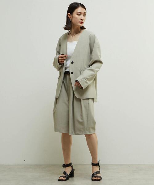SOFFITTO(ソフィット)の「多機能ストレッチ素材麻混ショート丈パンツ(その他パンツ・レディース・ライトカーキ/チャコールグレー/ブラック・M/S)」の5枚目の写真