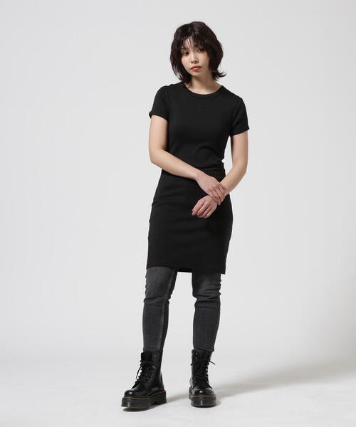 Calvin Klein(カルバン・クライン)の「Calvin Klein(カルバンクライン)ショートスリーブカットソーワンピース(ワンピース・レディース・ブラック・S)」の12枚目の写真